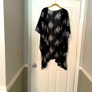 Floral Black Kimono